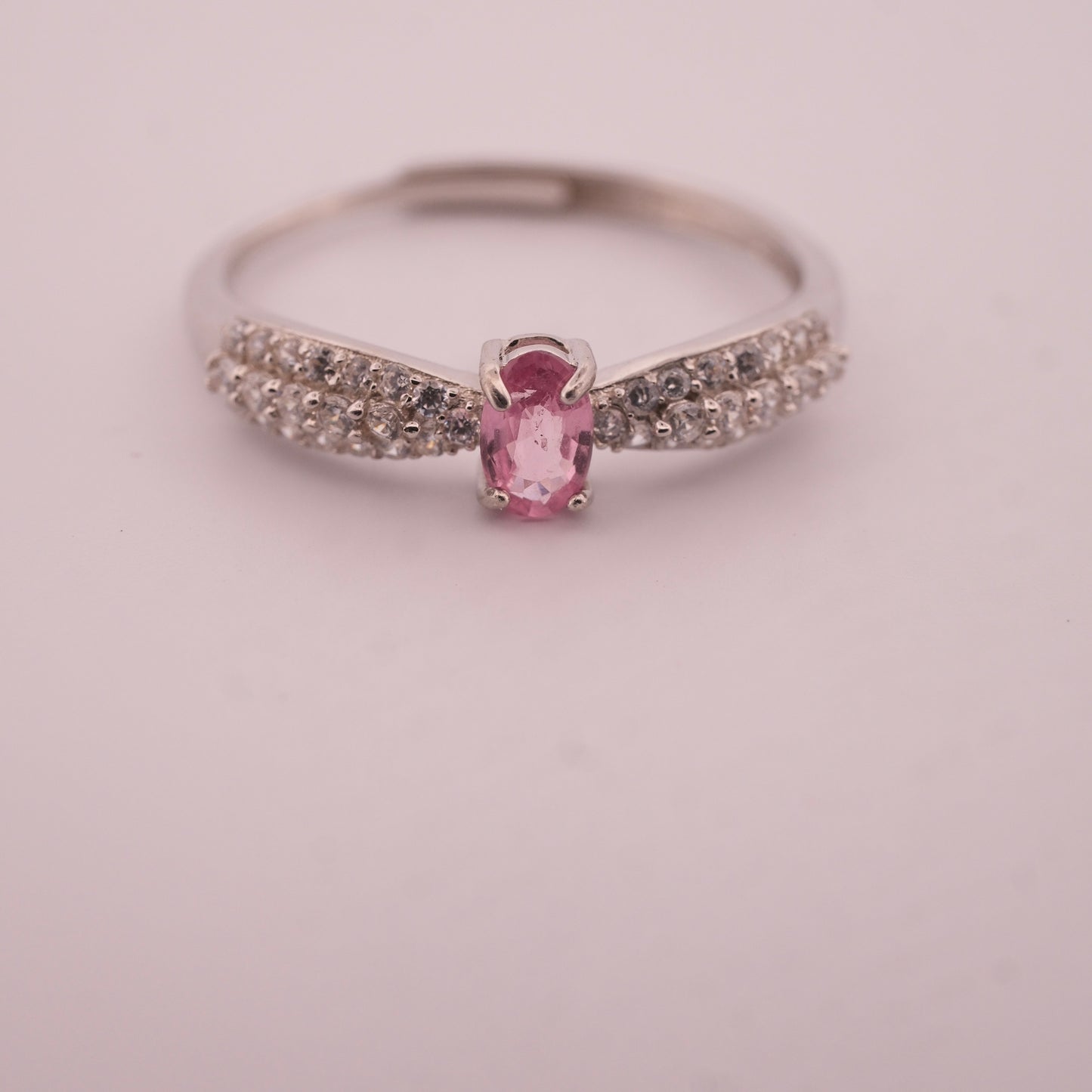 Pink Tourmaline S925 Adjustable Ring