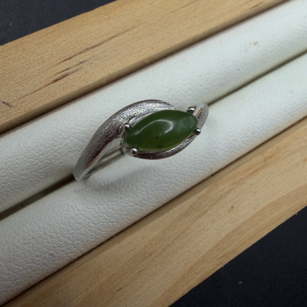 Green Jade S925 Adjustable Ring