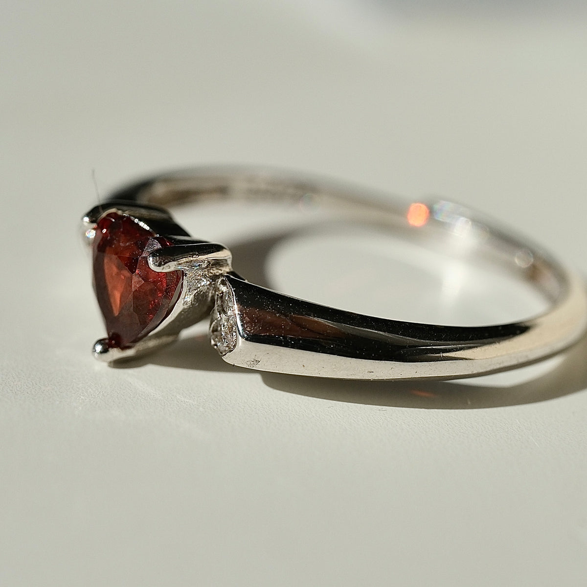 Garnet Heart S925 Adjustable Ring • Courage • Passion • Confidence