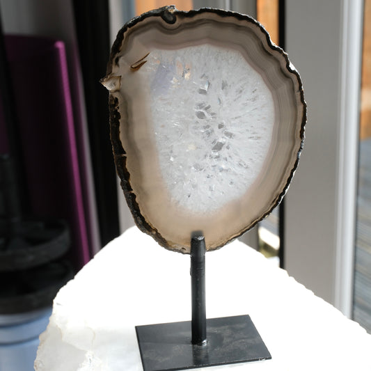 Agate Slice On Stand - Brazil