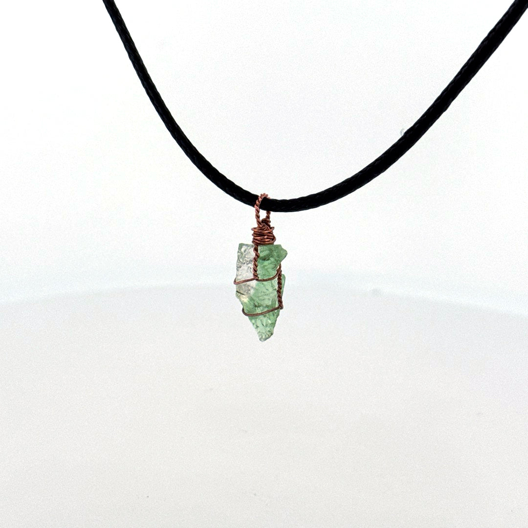Green Lemurian Fluorite S925 Handmade Necklace