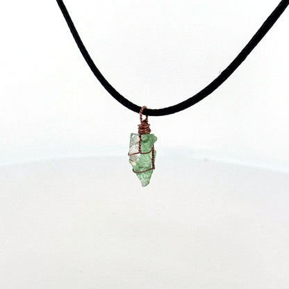 Green Lemurian Fluorite S925 Handmade Necklace