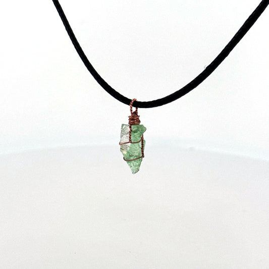 Green Lemurian Fluorite S925 Handmade Necklace