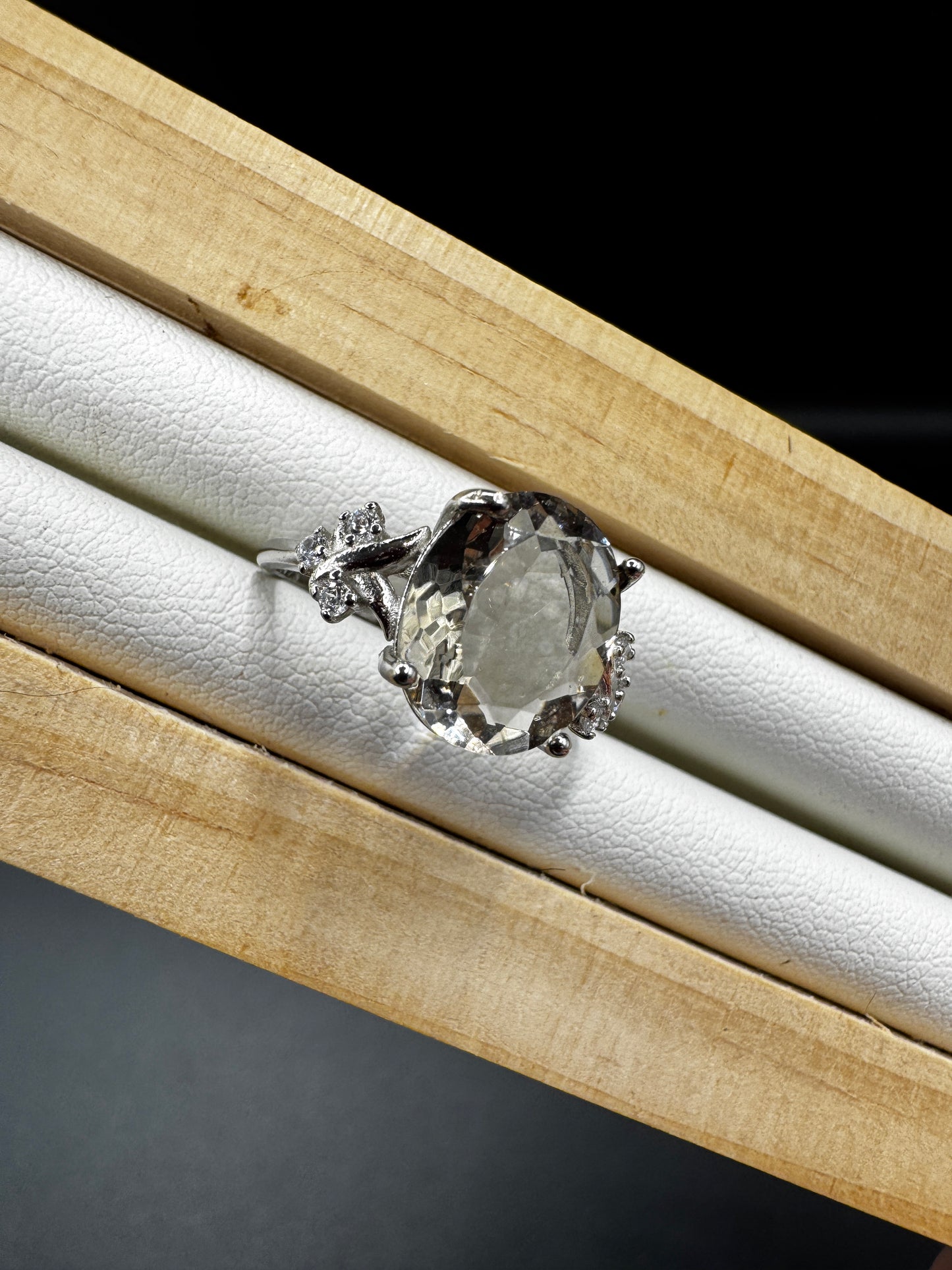 Smokey Quartz S925 Adjustable Ring