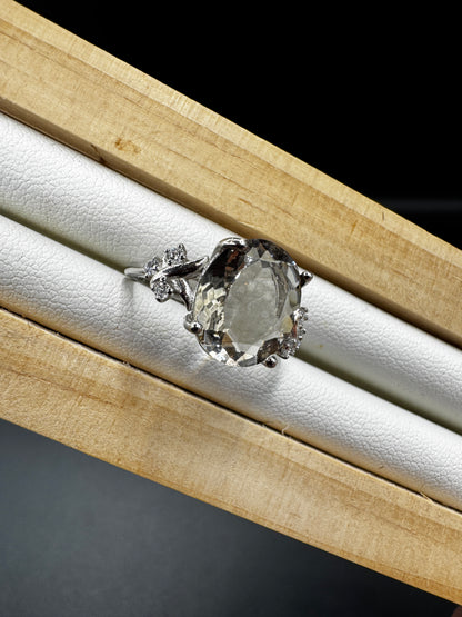 Smokey Quartz S925 Adjustable Ring