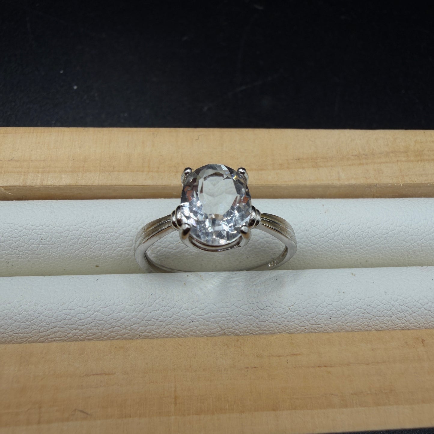 Clear Quartz S925 Adjustable Ring