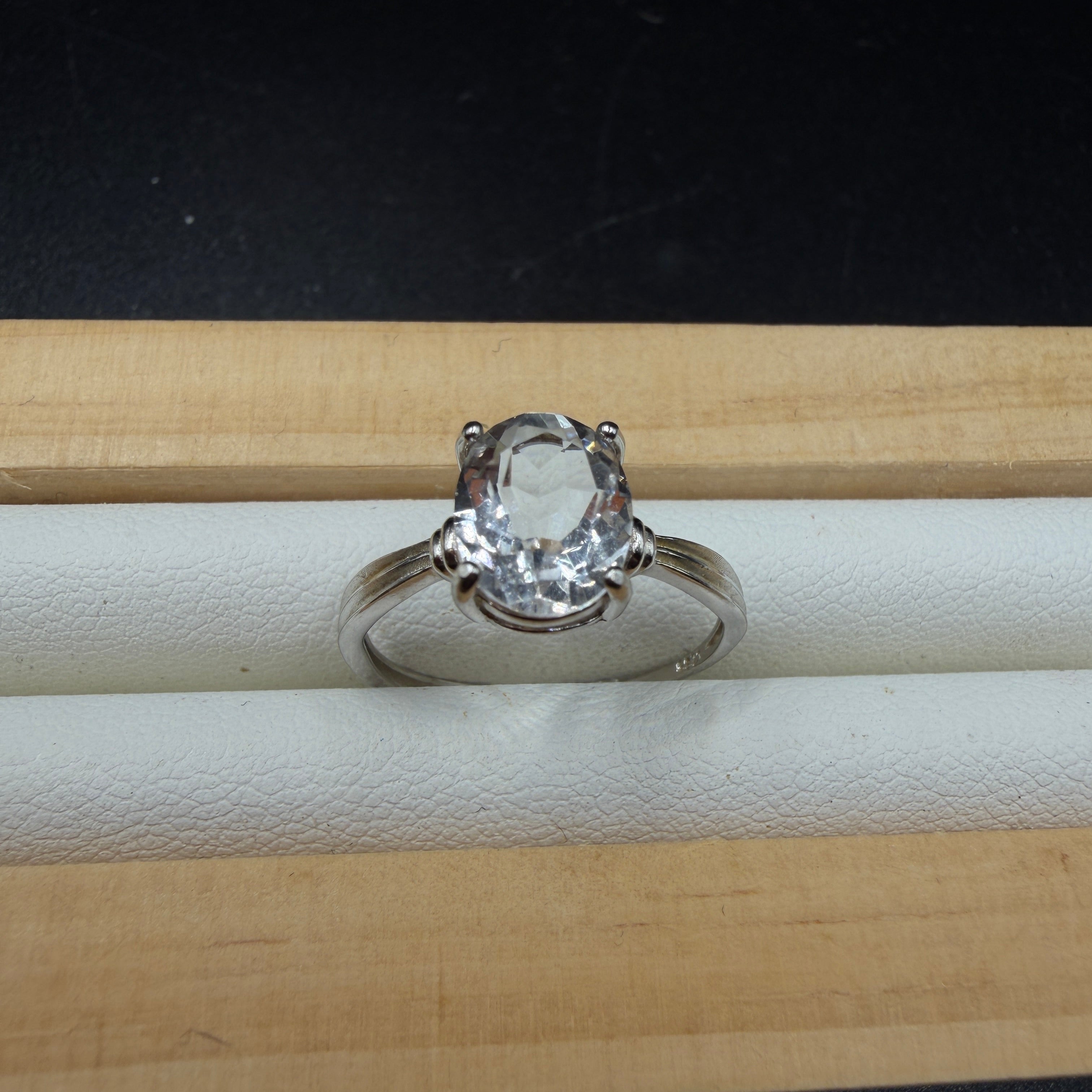 Clear Quartz S925 Adjustable Ring