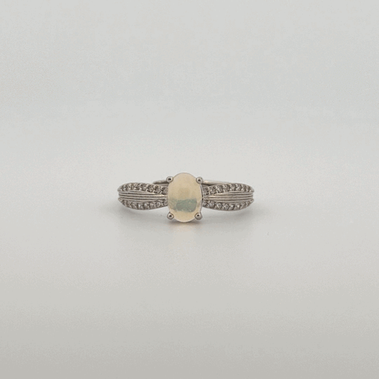 Opal S925 Adjustable Ring