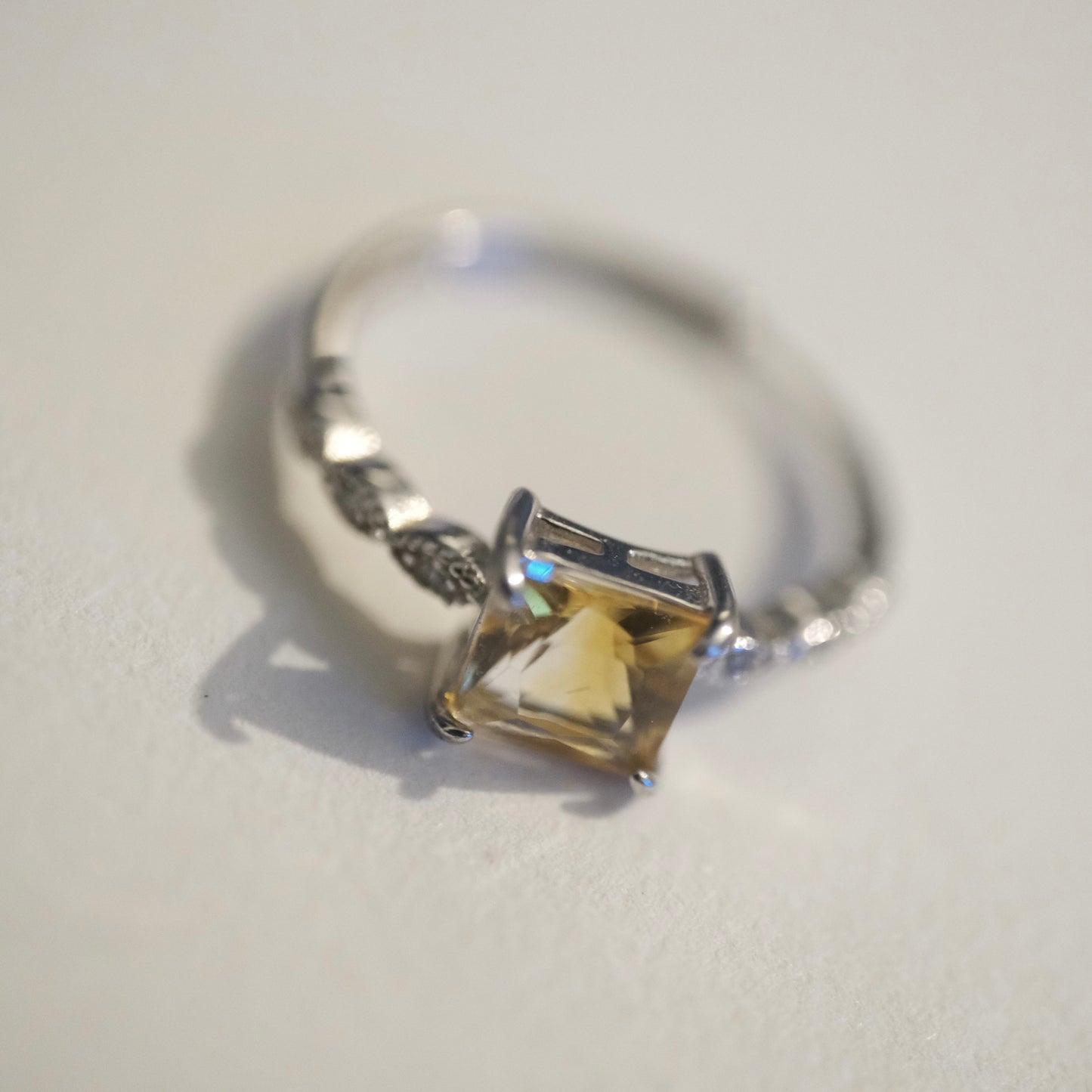 Citrine S925 Adjustable Ring