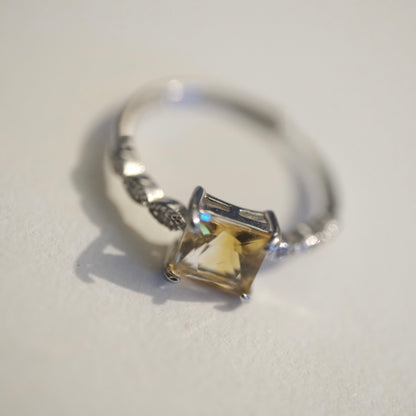 Citrine S925 Adjustable Ring