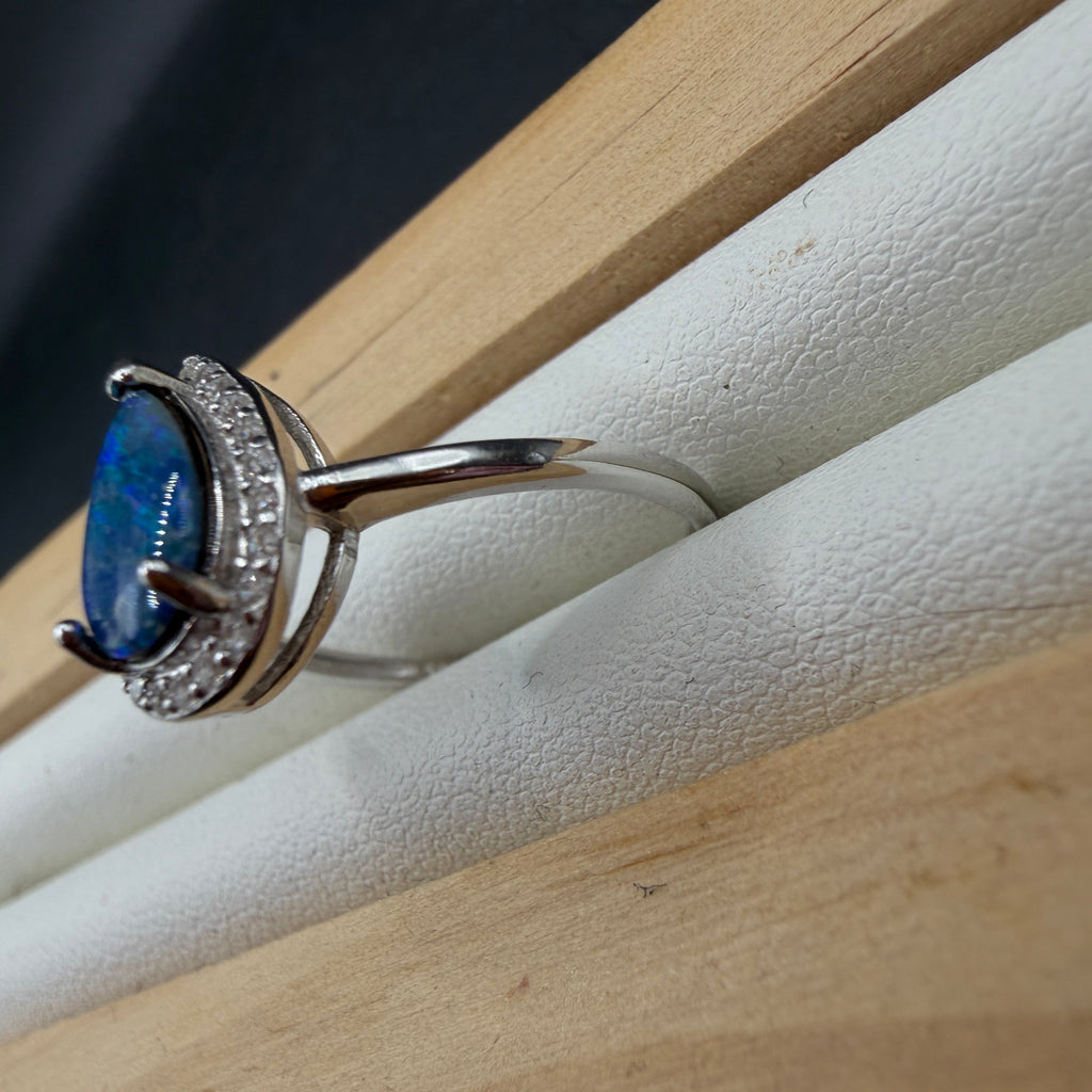 Australian Opal S925 Adjustable Ring