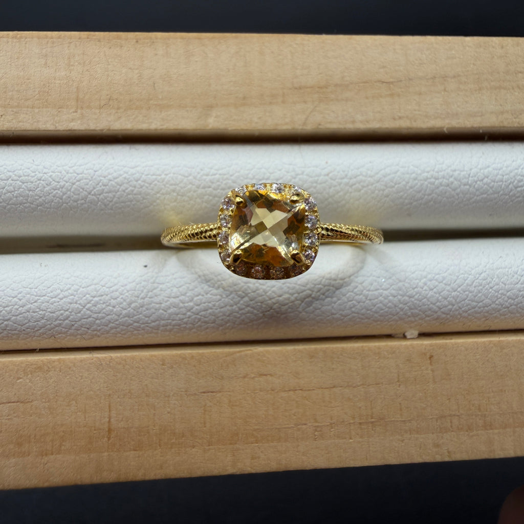 Citrine S925 Adjustable Ring