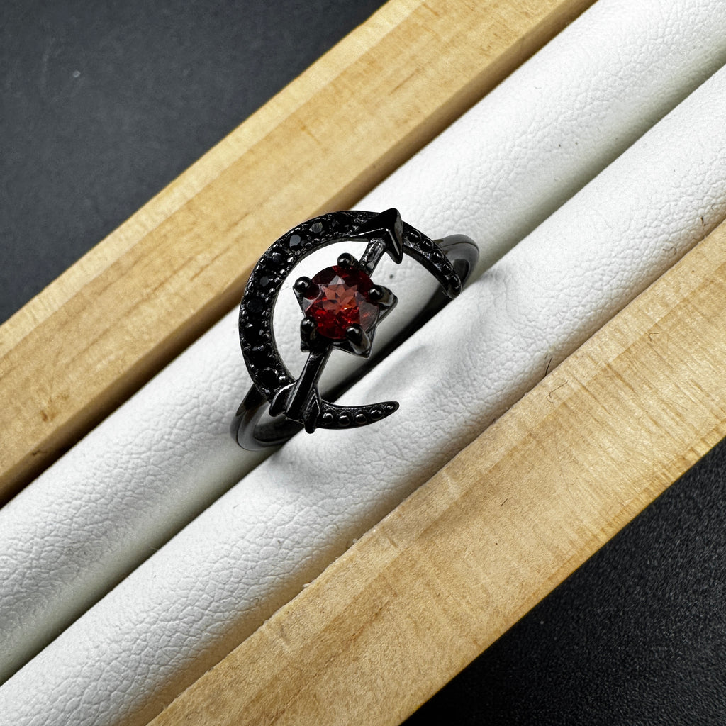 Garnet Moon S925 Halloween Ring