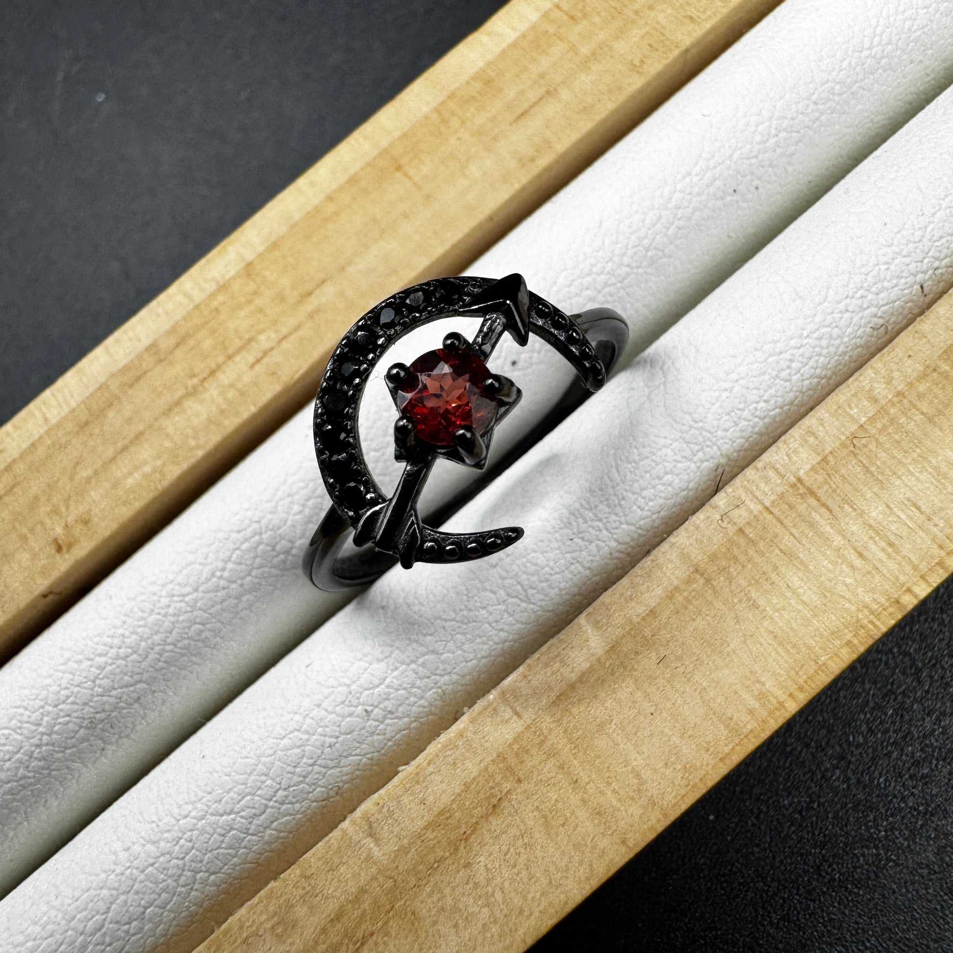 Garnet Moon S925 Halloween Ring