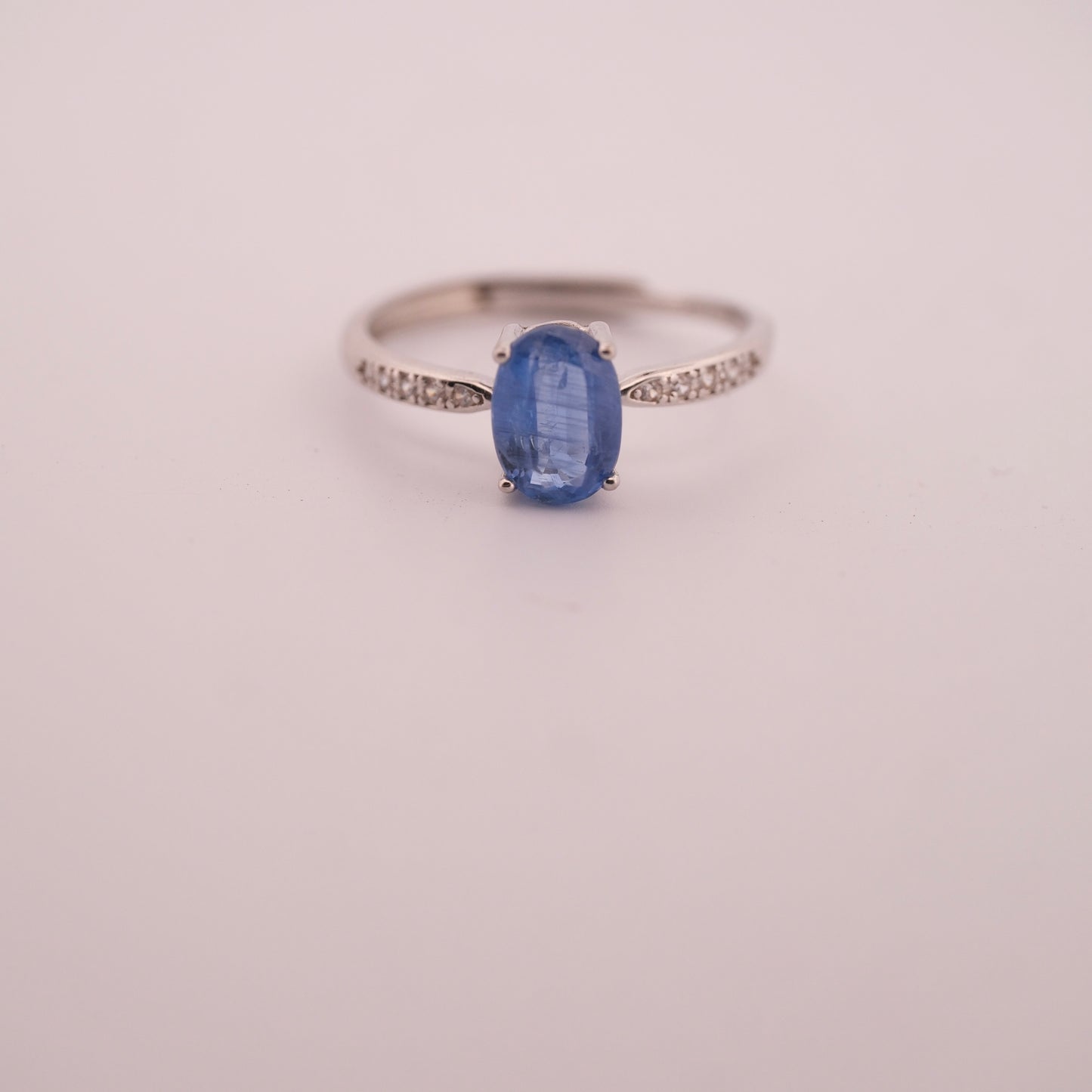 High Grade Kyanite S925 Adjustable Ring