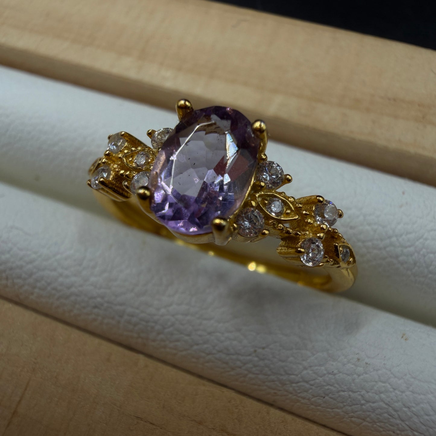 Amethyst Star S925 Adjustable Ring