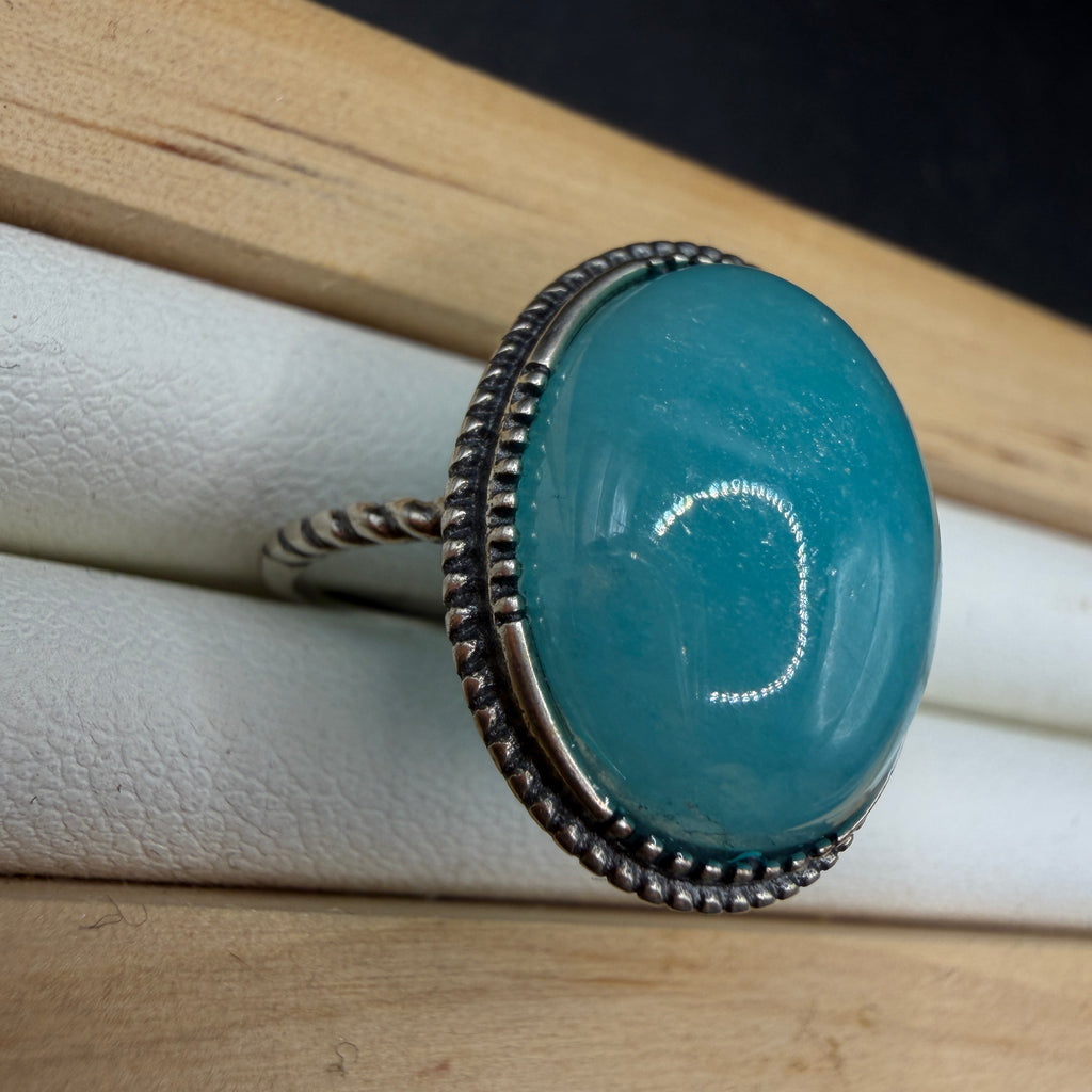 Amazonite S925 Adjustable Ring