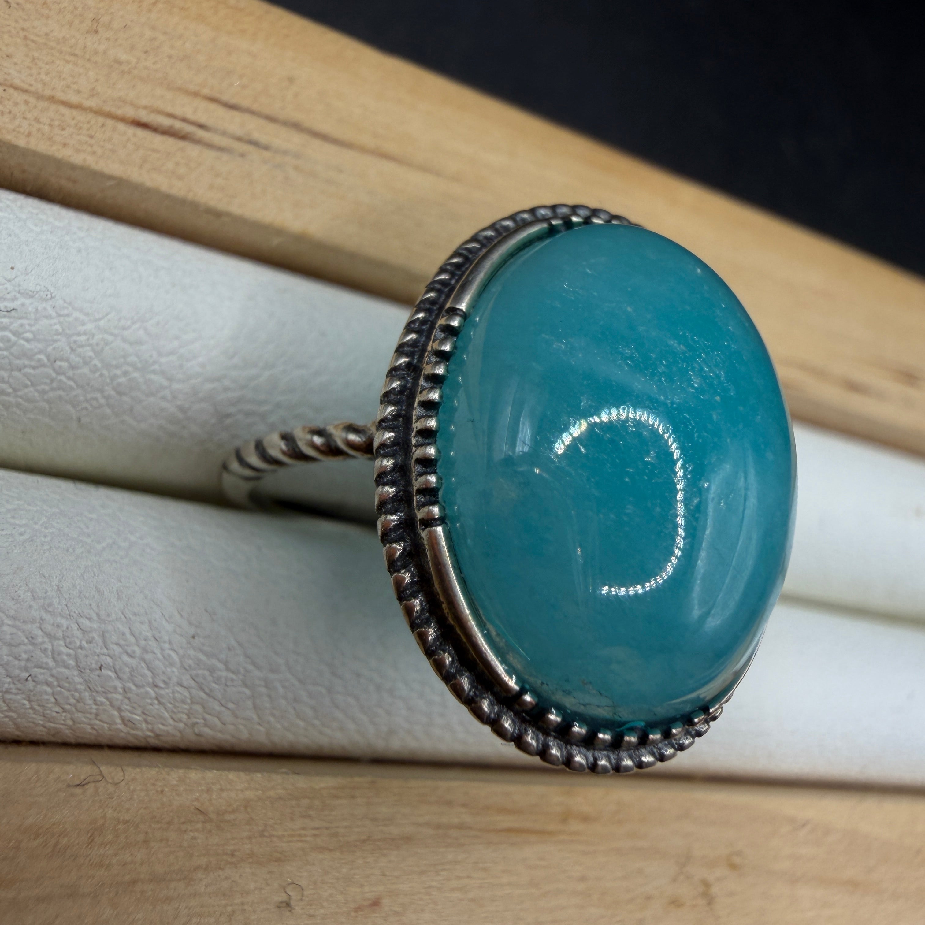 Amazonite S925 Adjustable Ring