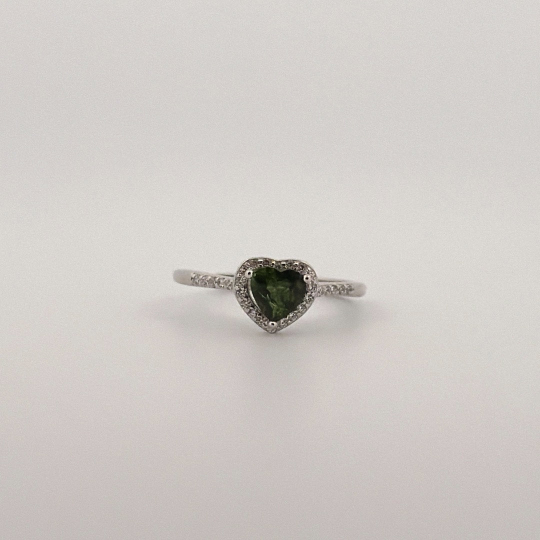 Green Tourmaline S925 Adjustable Ring