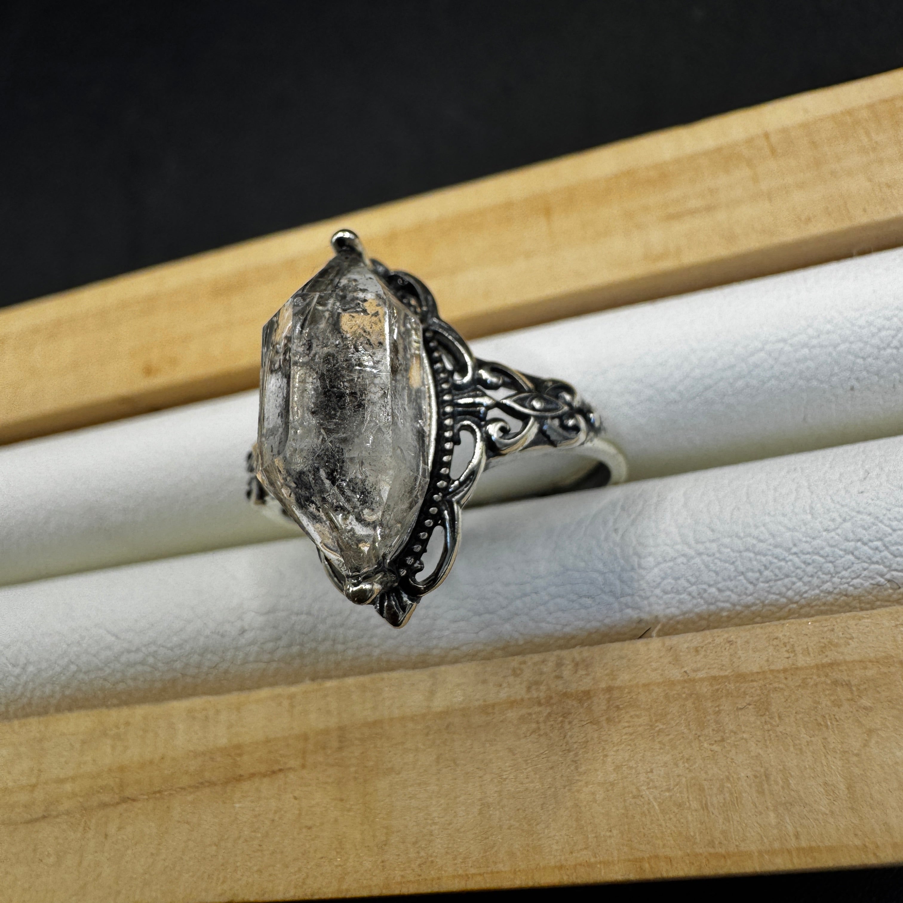 Herkimer Diamond S925 Adjustable Ring