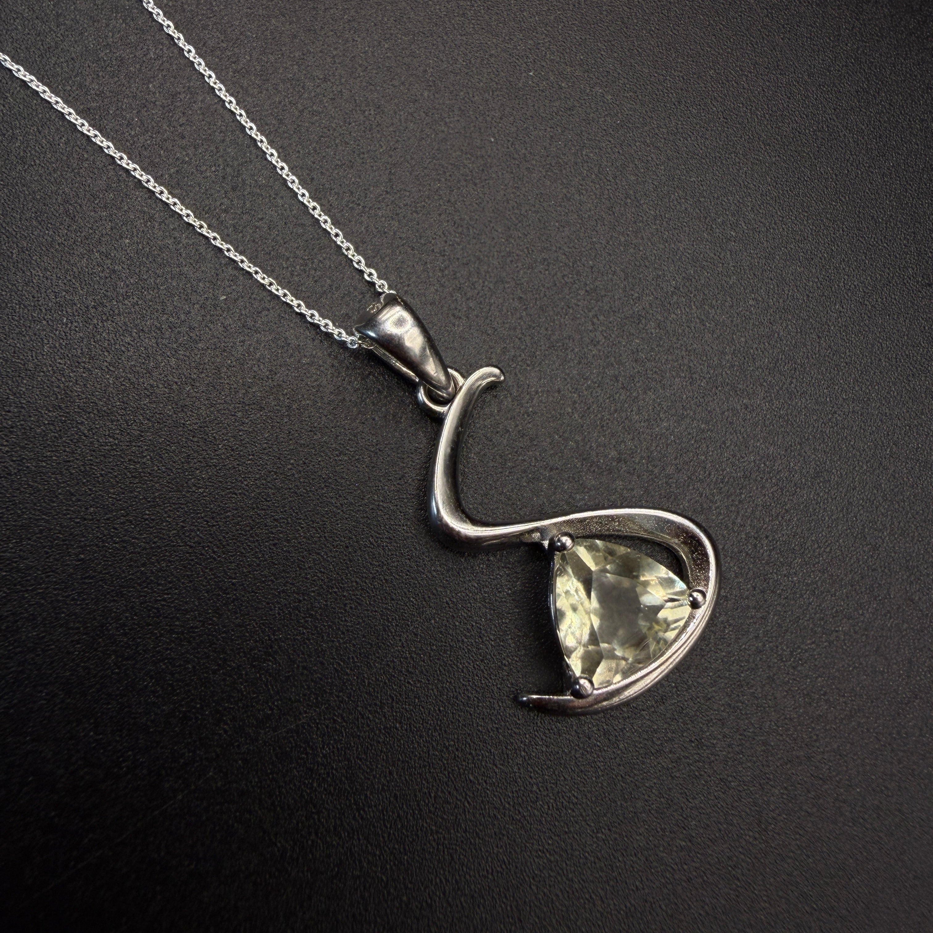 Libyan Desert Glass Swirl S925 Certified Necklace