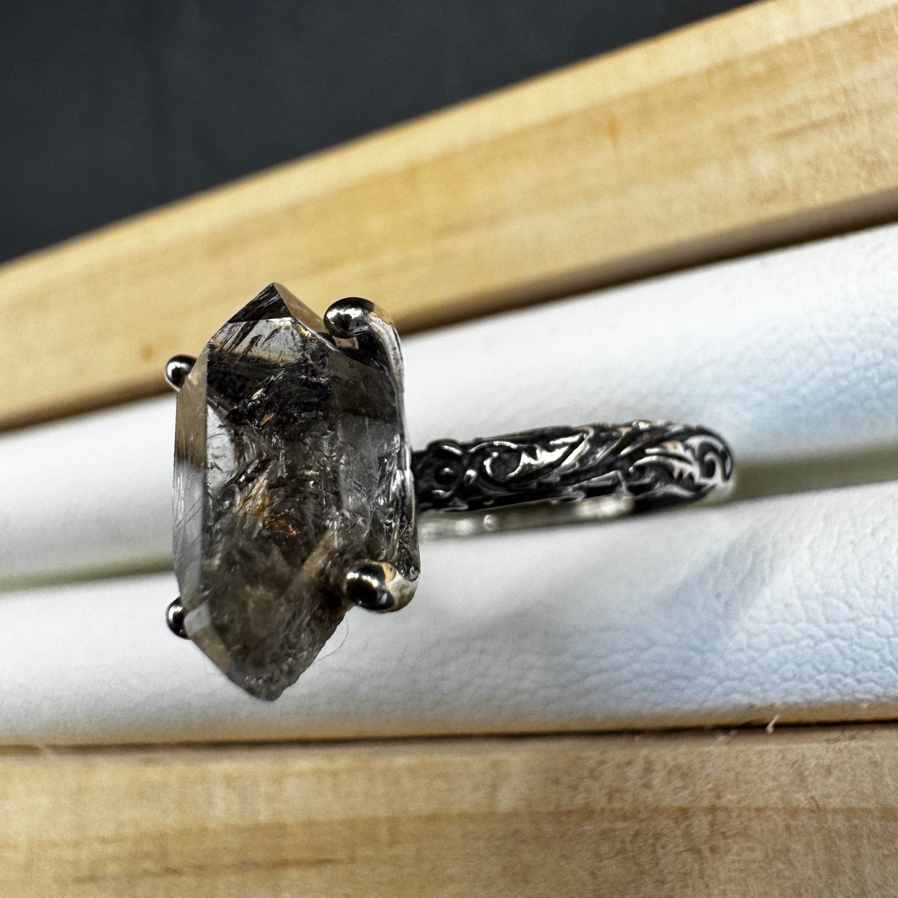 Herkimer Diamond S925 Adjustable Ring
