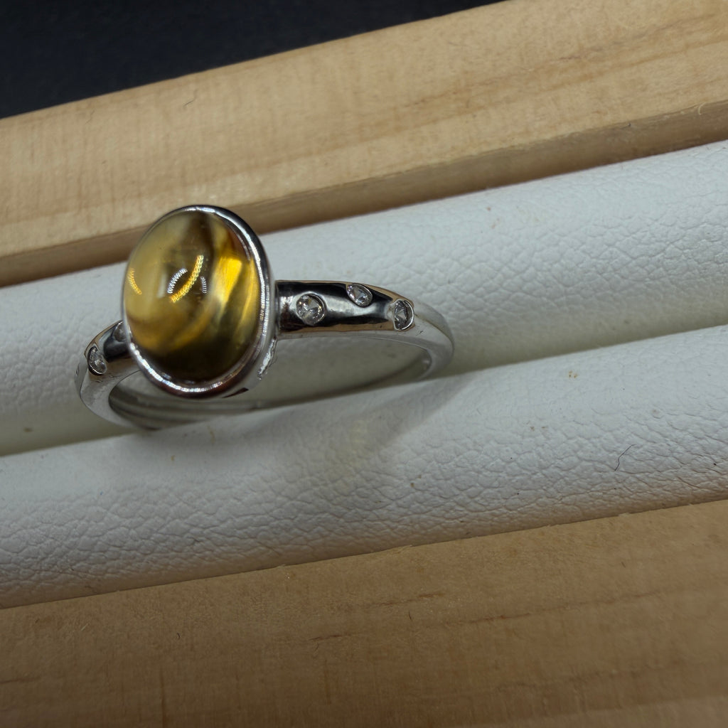 Citrine S925 Adjustable Ring