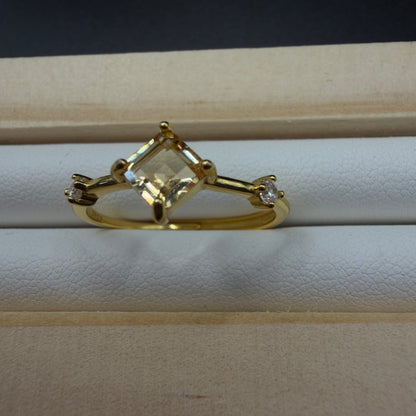 Citrine S925 Adjustable Ring