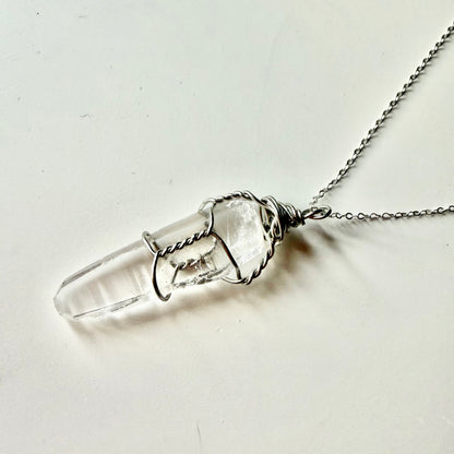 Colombian Lemurian Quartz S925 Handmade Necklace
