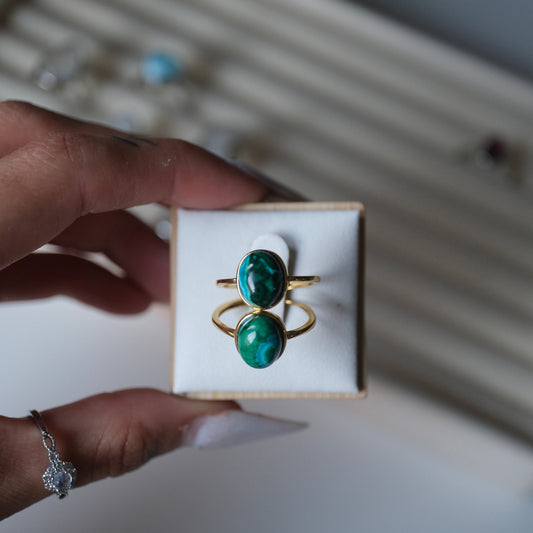 Chrysocolla S925 Adjustable Ring | Inner Balance | Tranquility | Empowerment