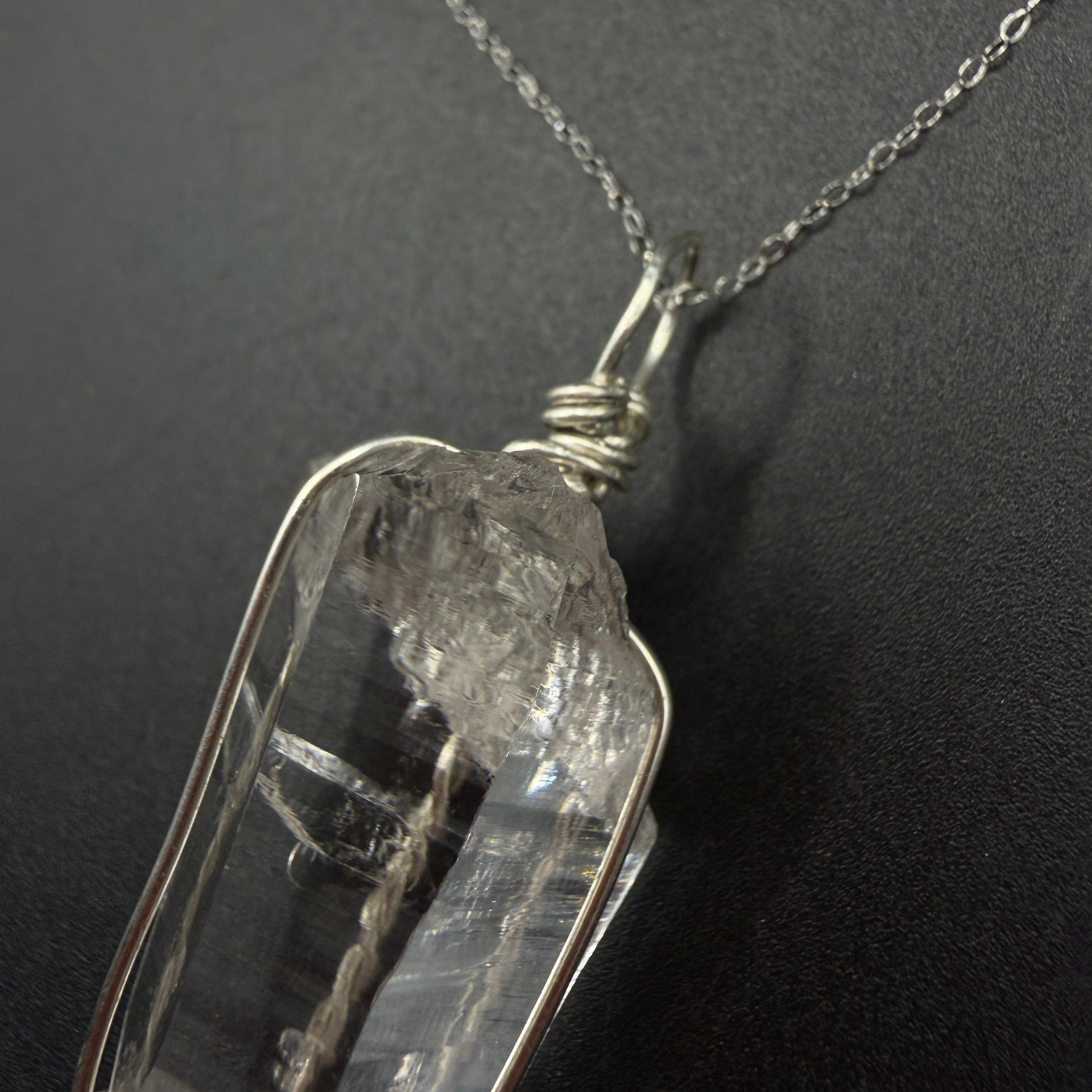 Colombian Lemurian Quartz S925 Handmade Necklace