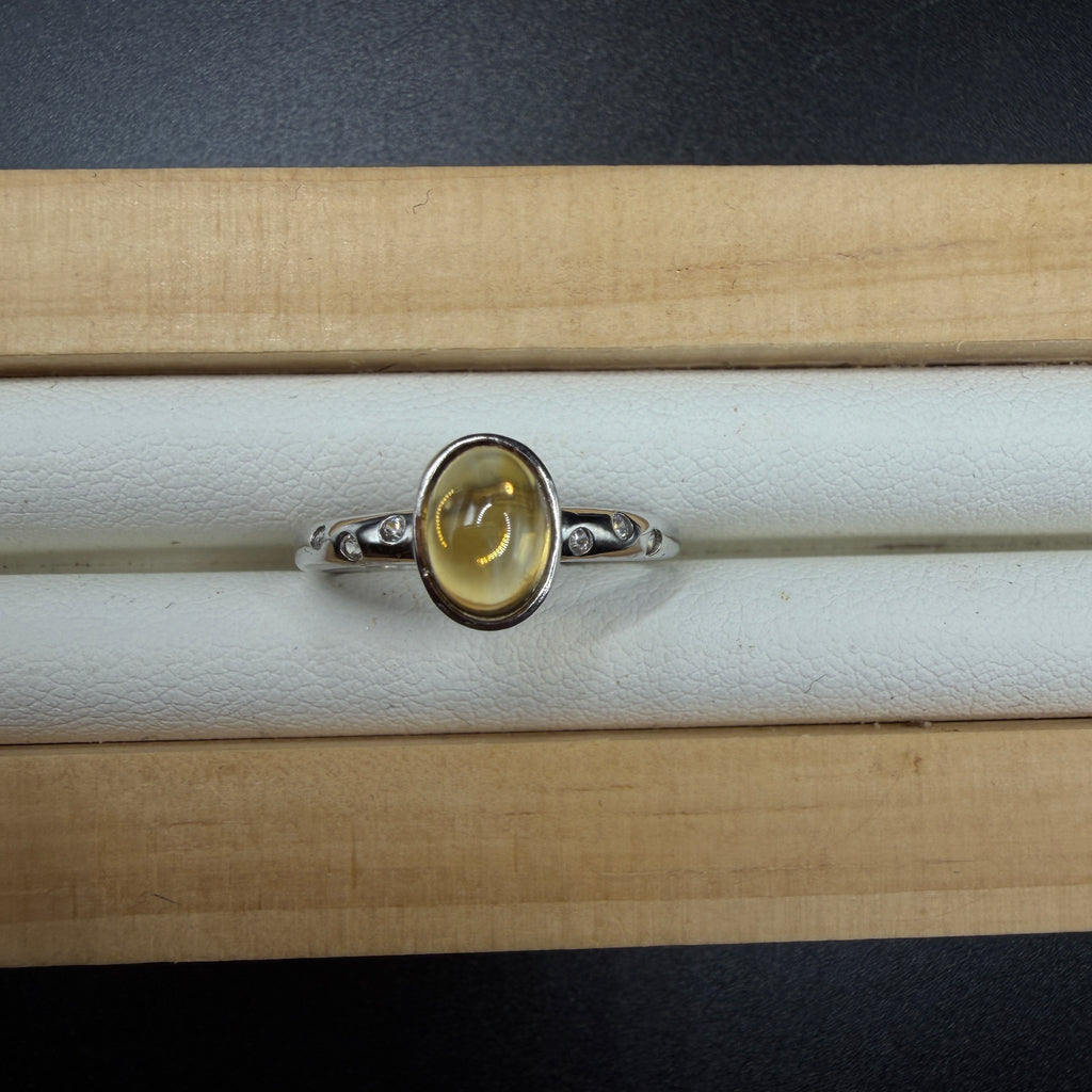Citrine S925 Adjustable Ring