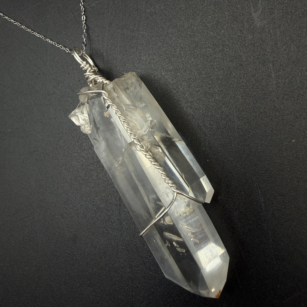 Lemurian Blue Mist Quartz S925 Handmade Necklace
