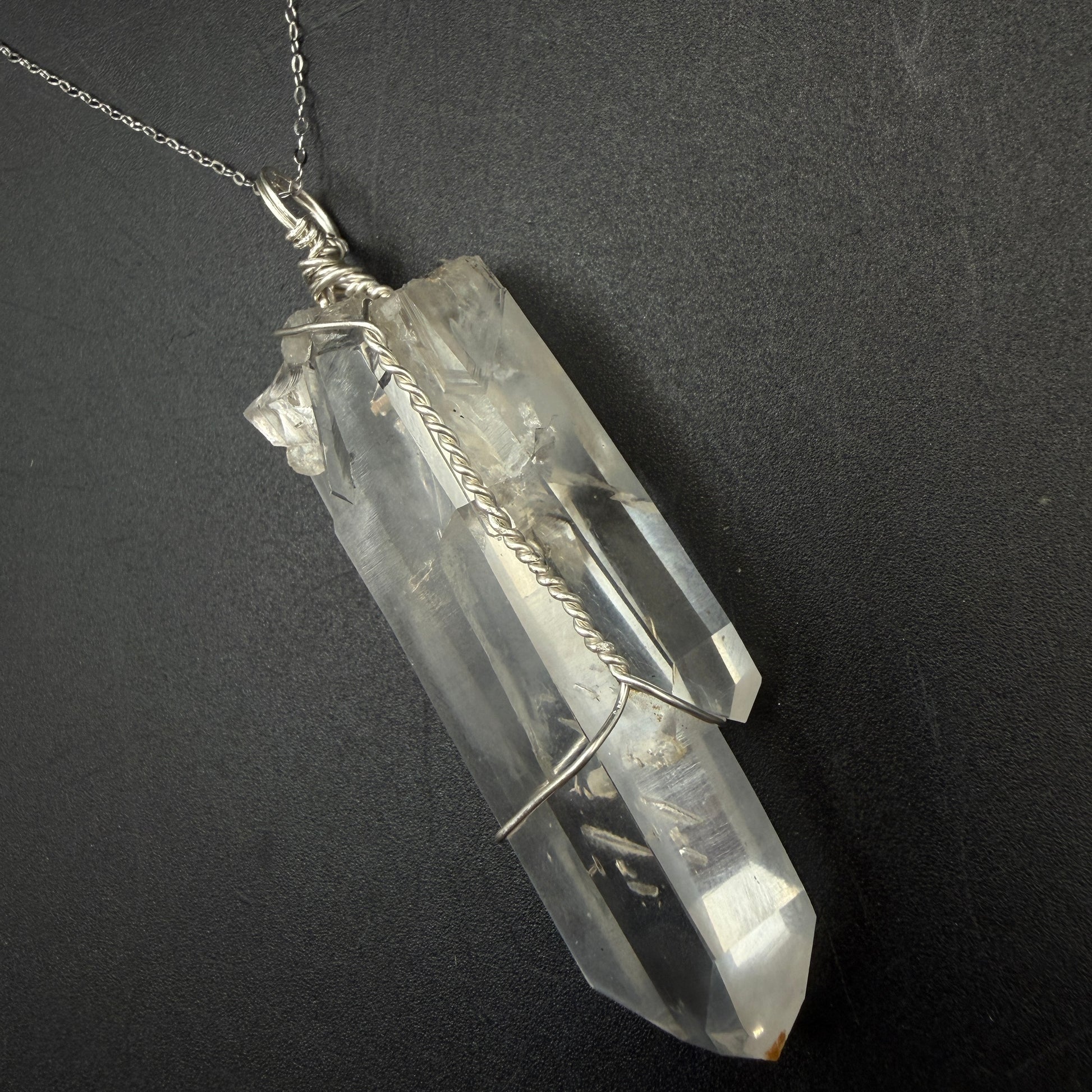 Lemurian Blue Mist Quartz S925 Handmade Necklace