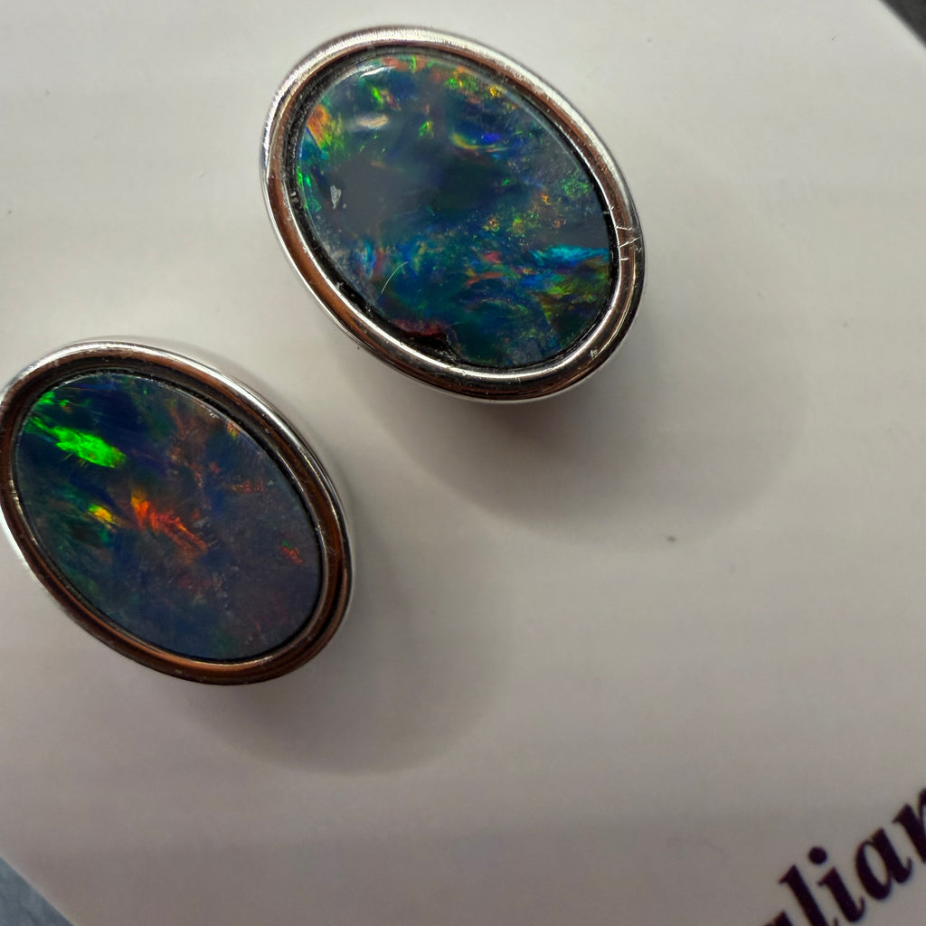 Australian Boulder Opal S925 Earrings