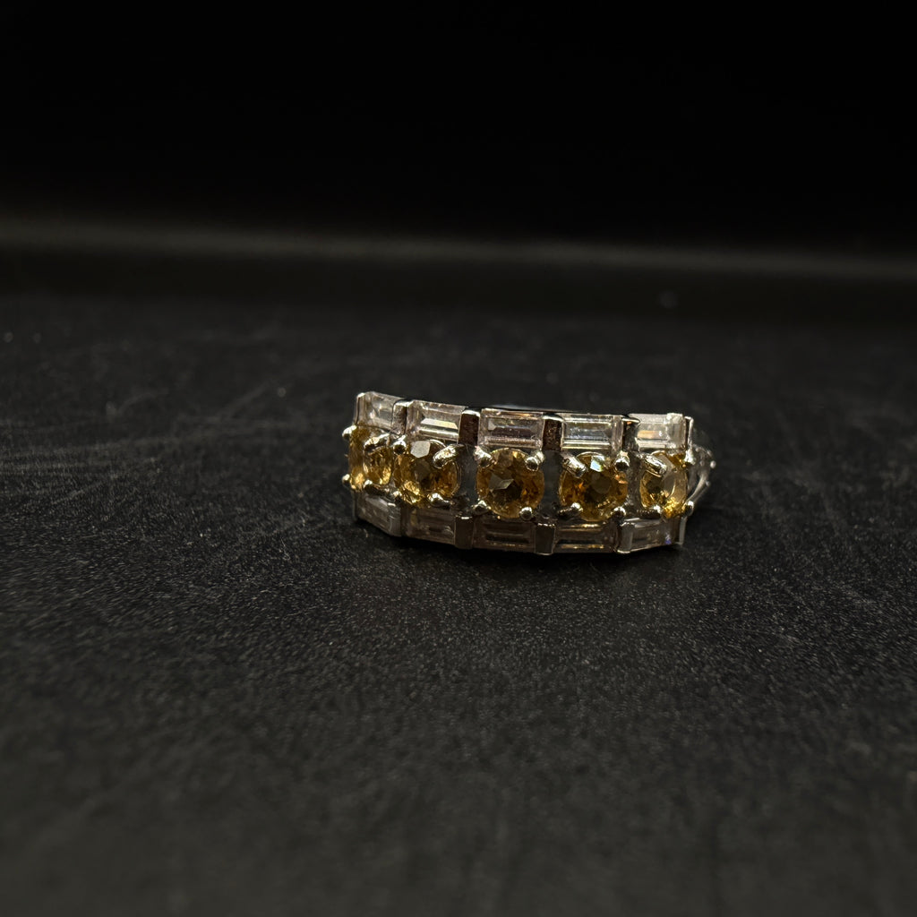 Citrine Band S925 Adjustable Ring