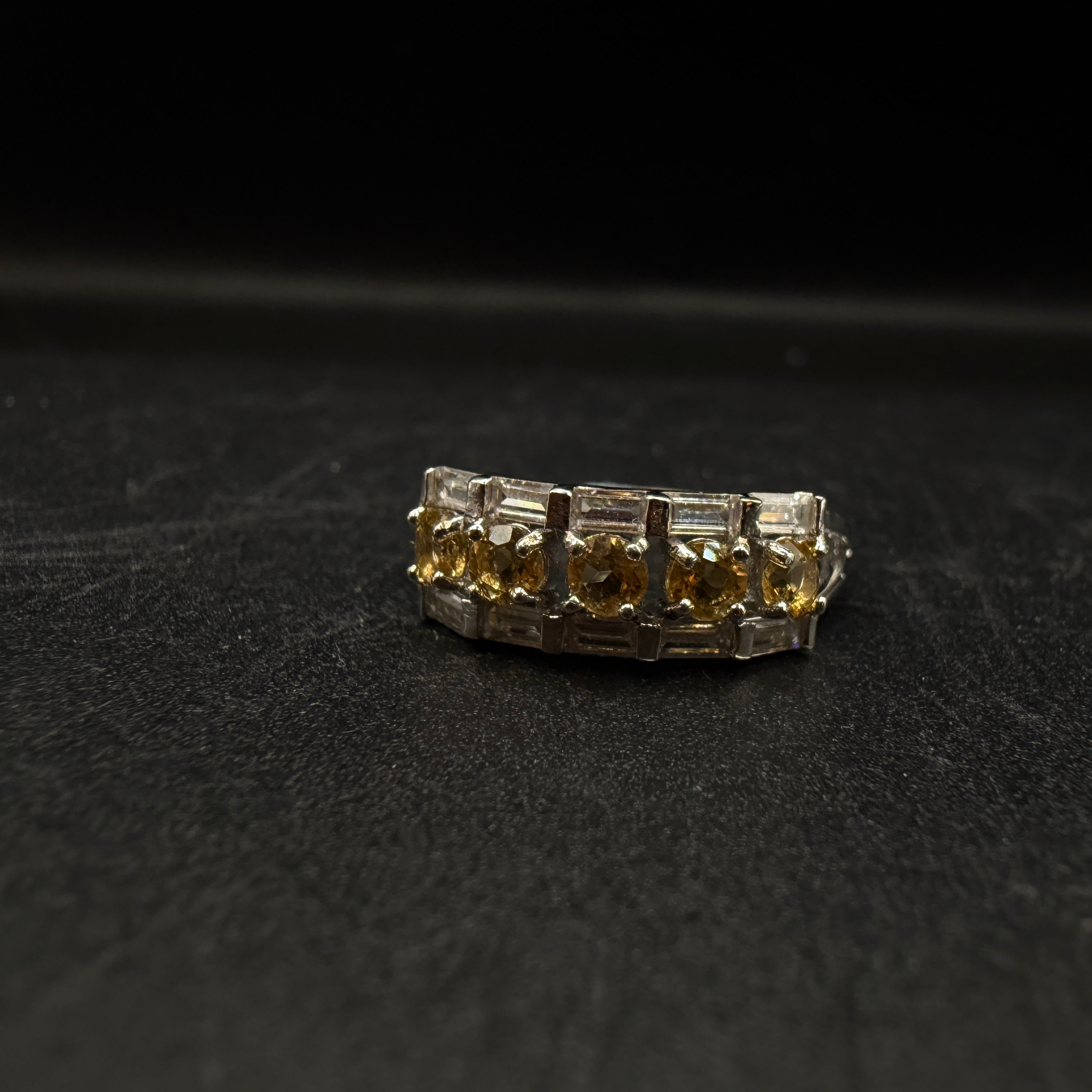 Citrine Band S925 Adjustable Ring