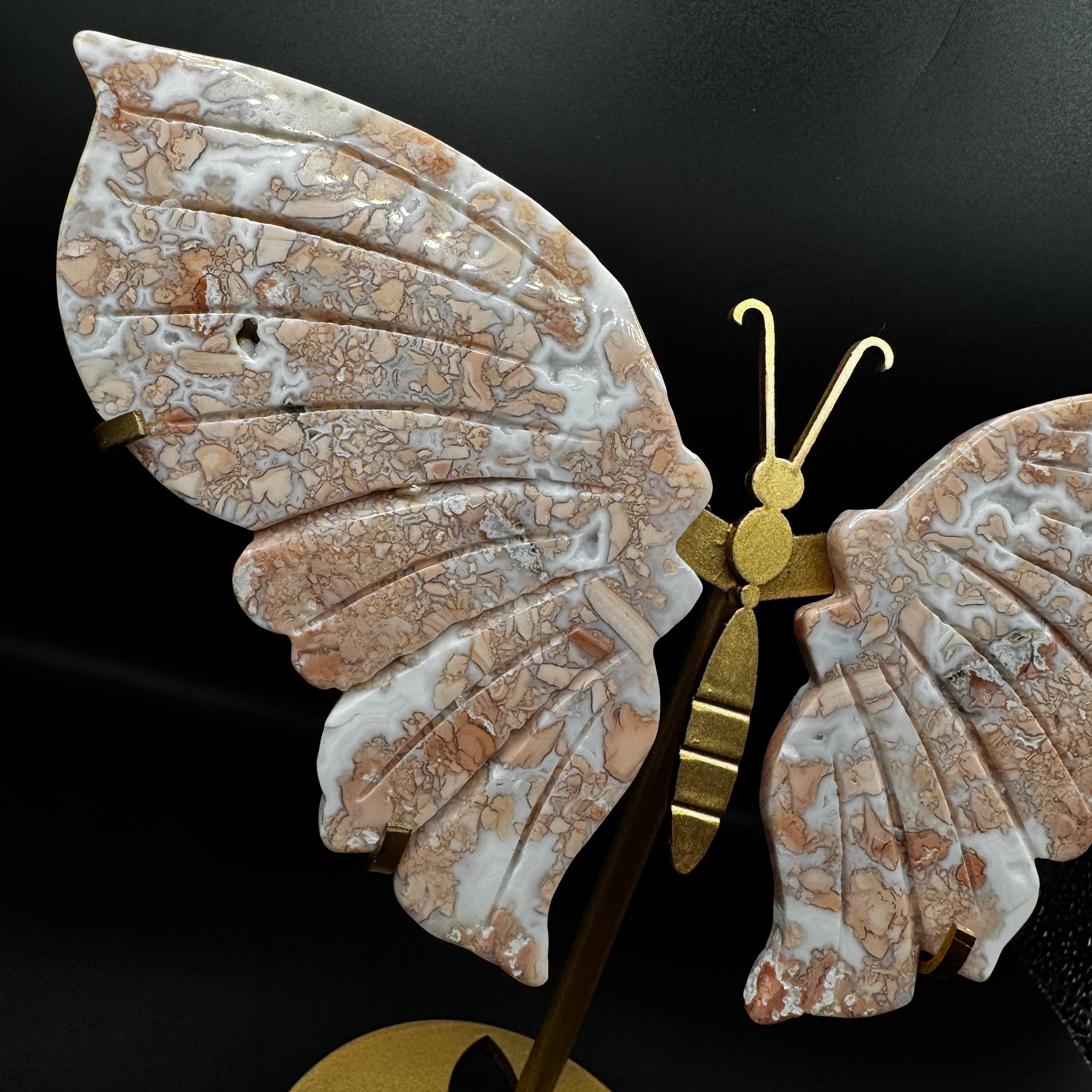 Pink Agate Butterfly Wings