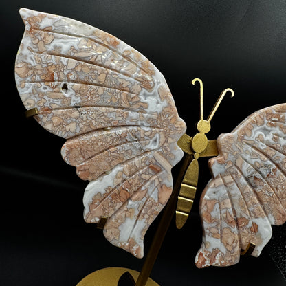 Pink Agate Butterfly Wings