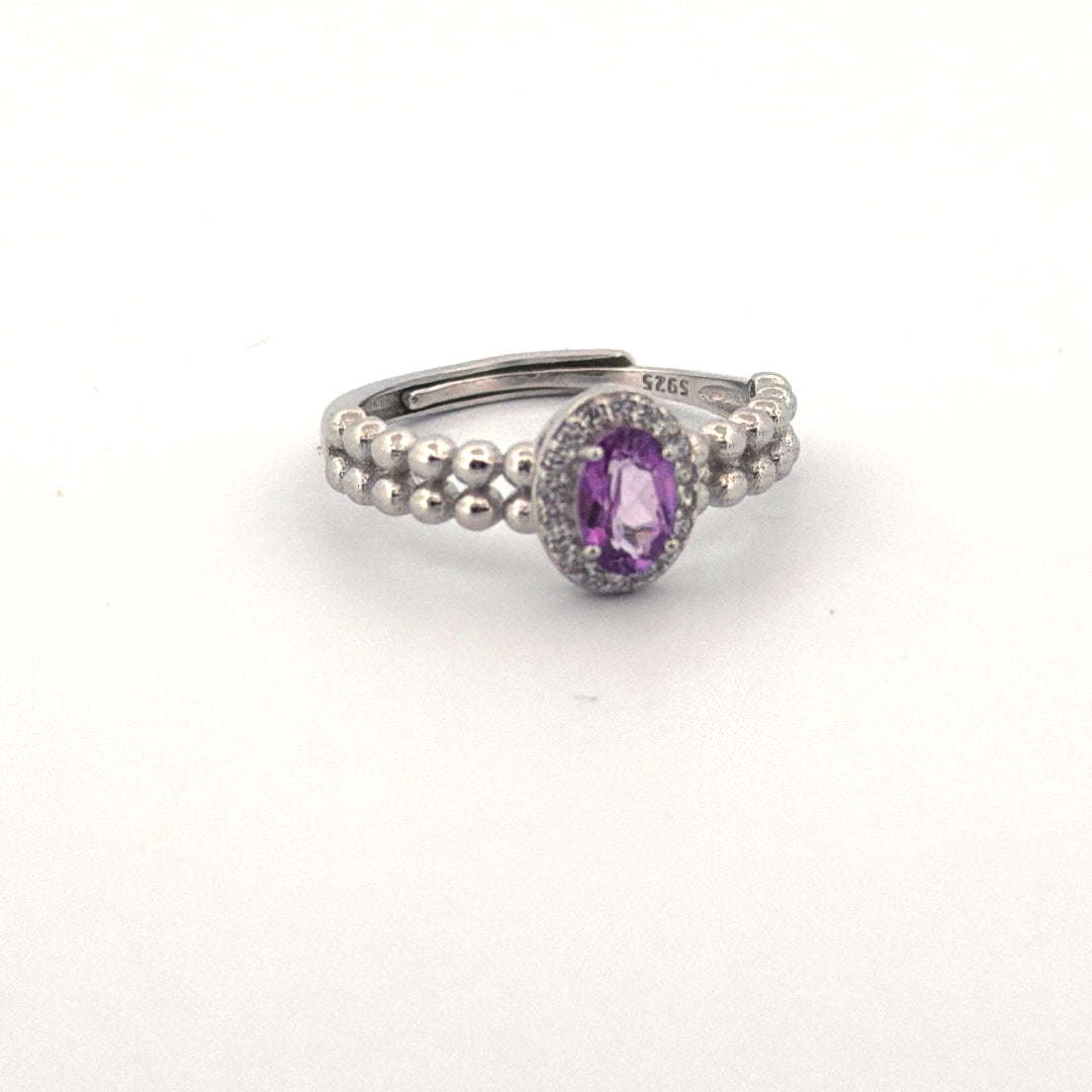 Amethyst S925 Adjustable Ring