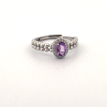 Amethyst S925 Adjustable Ring