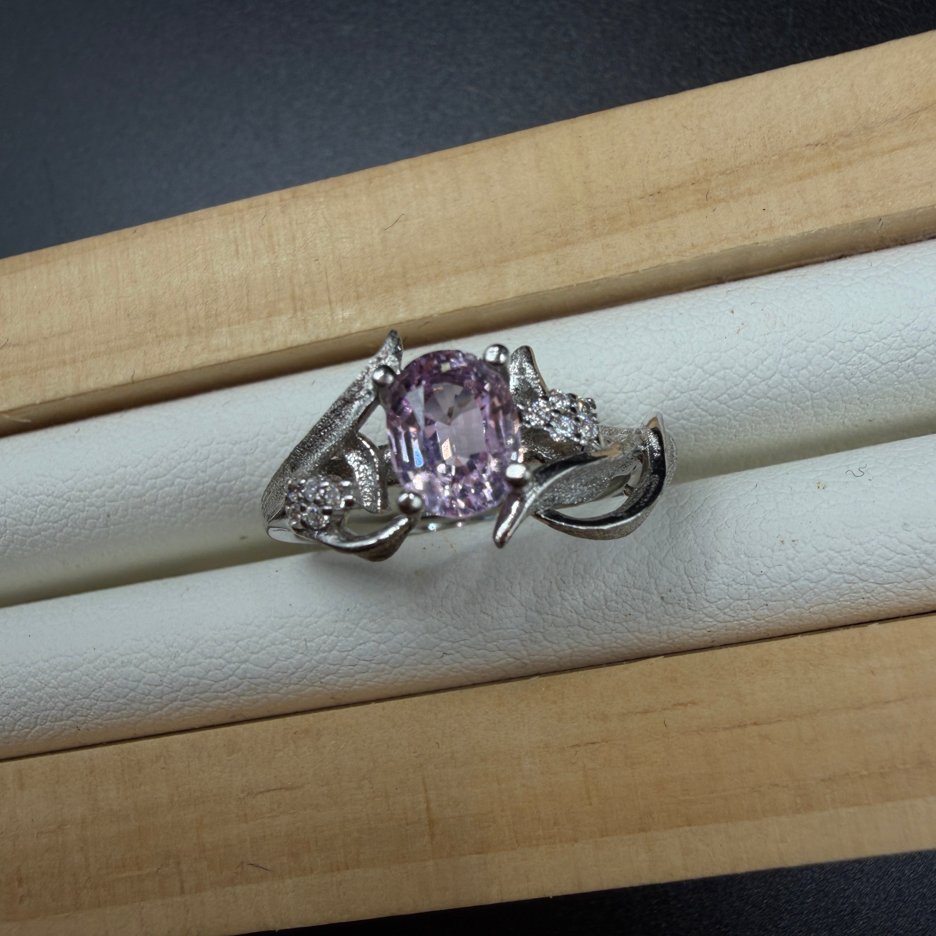 Kunzite S925 Adjustable Certified Ring