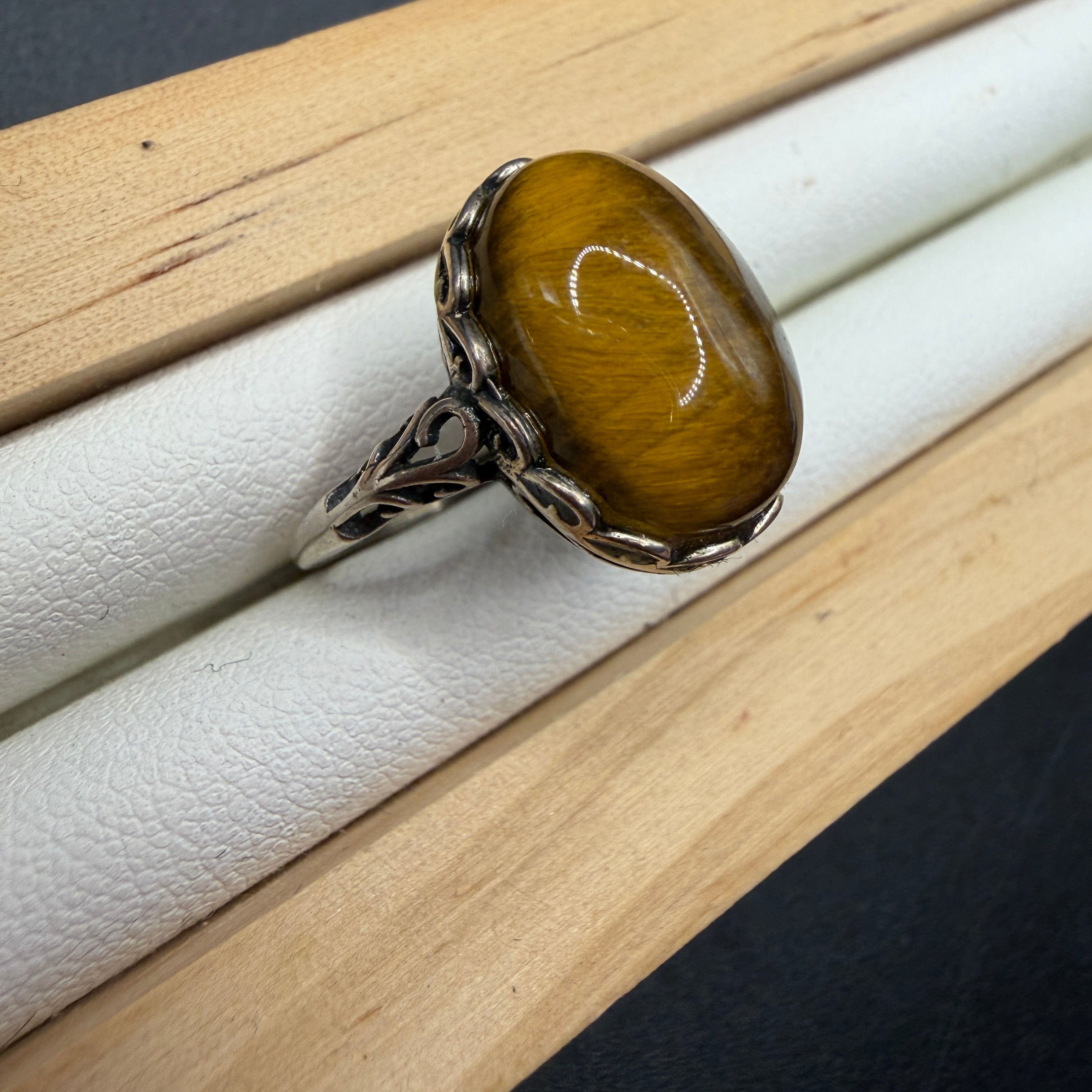 Tigers Eye S925 Adjustable Ring