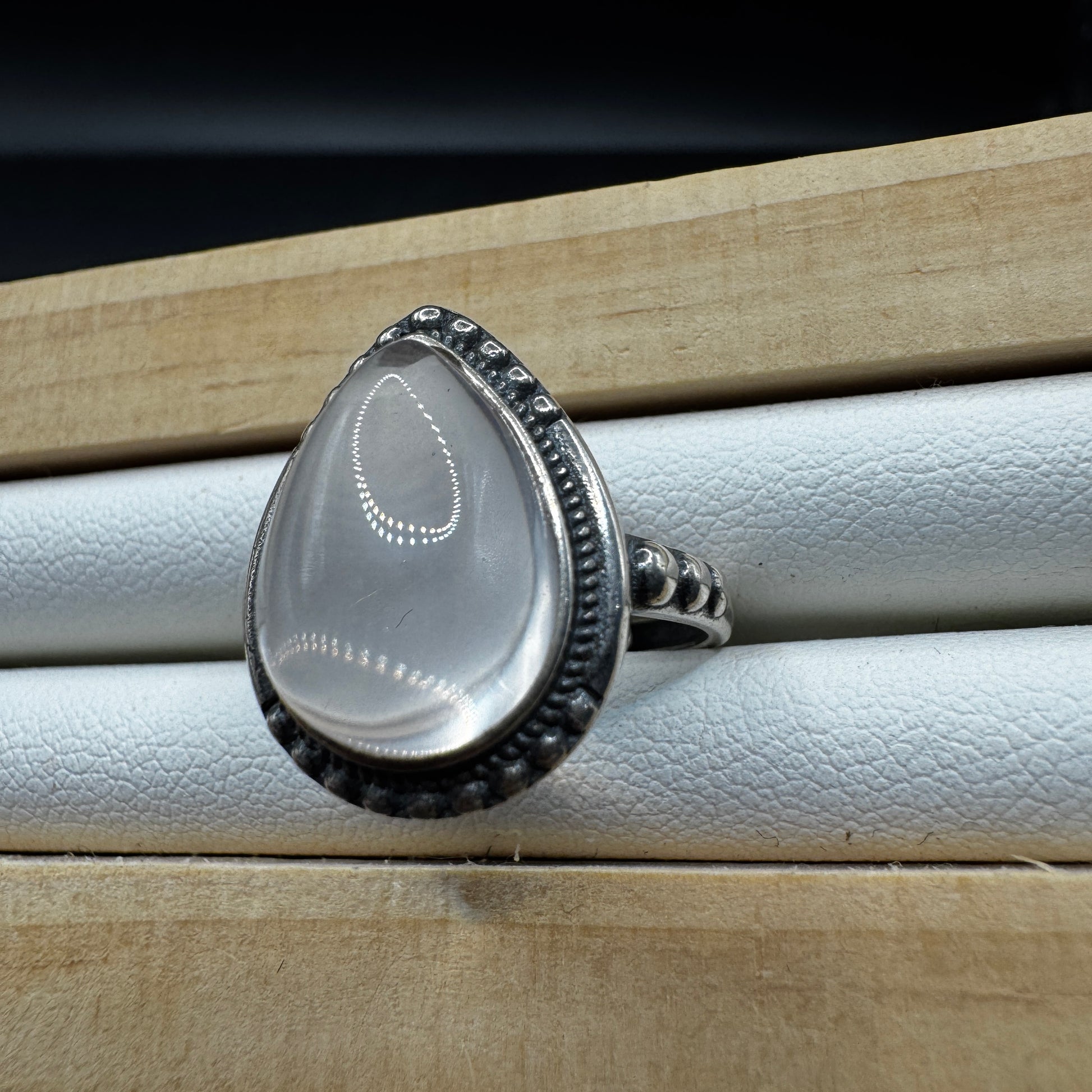 Rose Quartz S925 Adjustable Ring