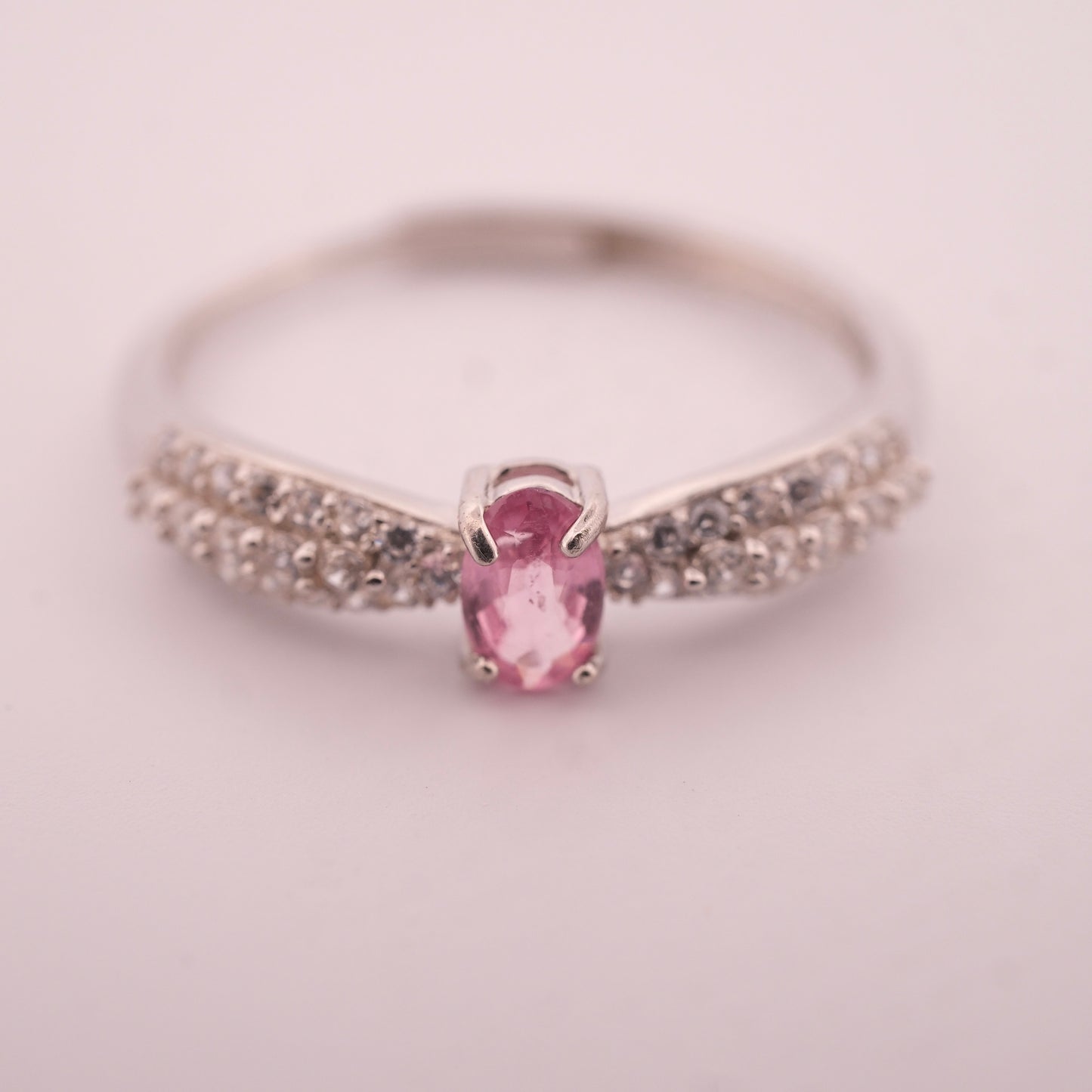 Pink Tourmaline S925 Adjustable Ring