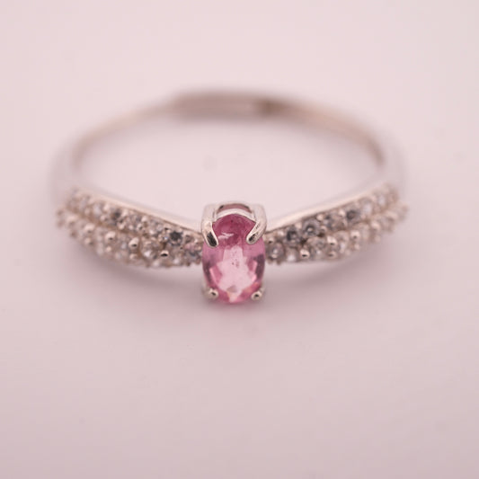 Pink Tourmaline S925 Adjustable Ring