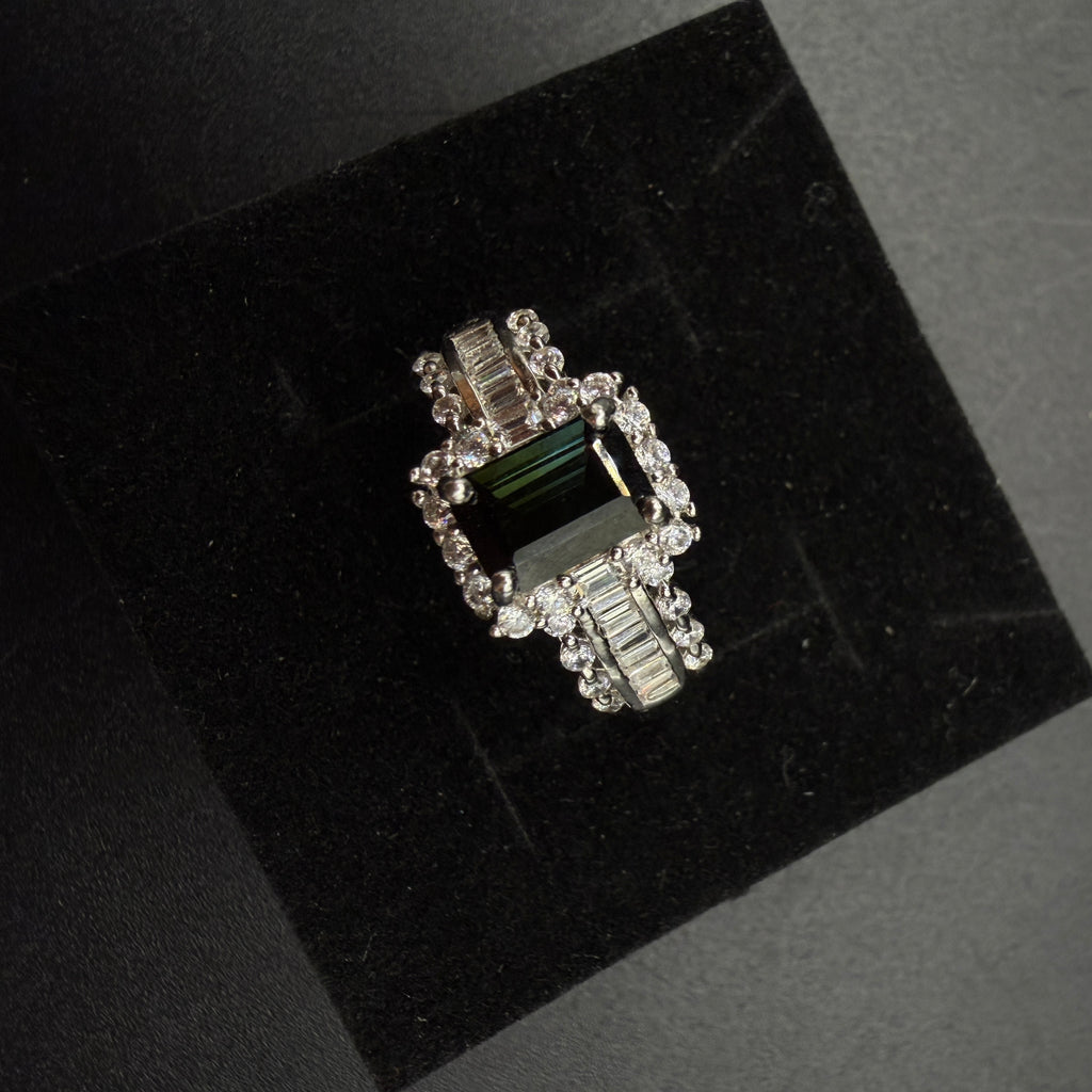 Green Tourmaline S925 Certified Adjustable Ring