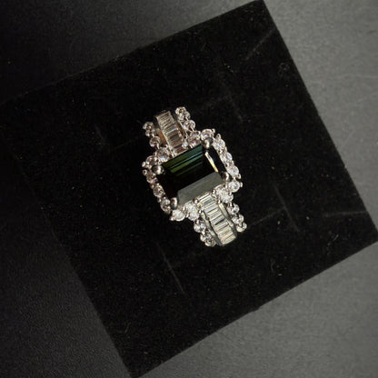 Green Tourmaline S925 Certified Adjustable Ring
