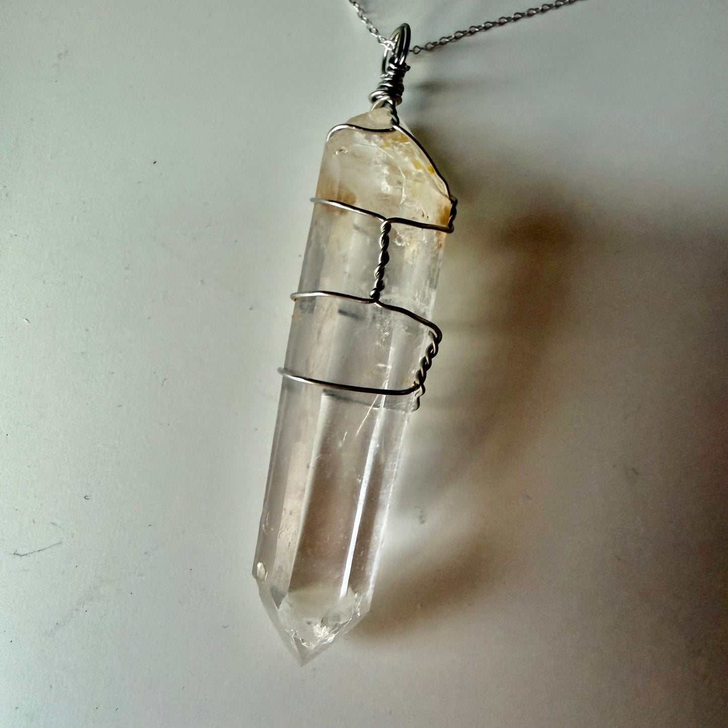Lemurian Blue Mist Quartz S925 Handmade Necklace