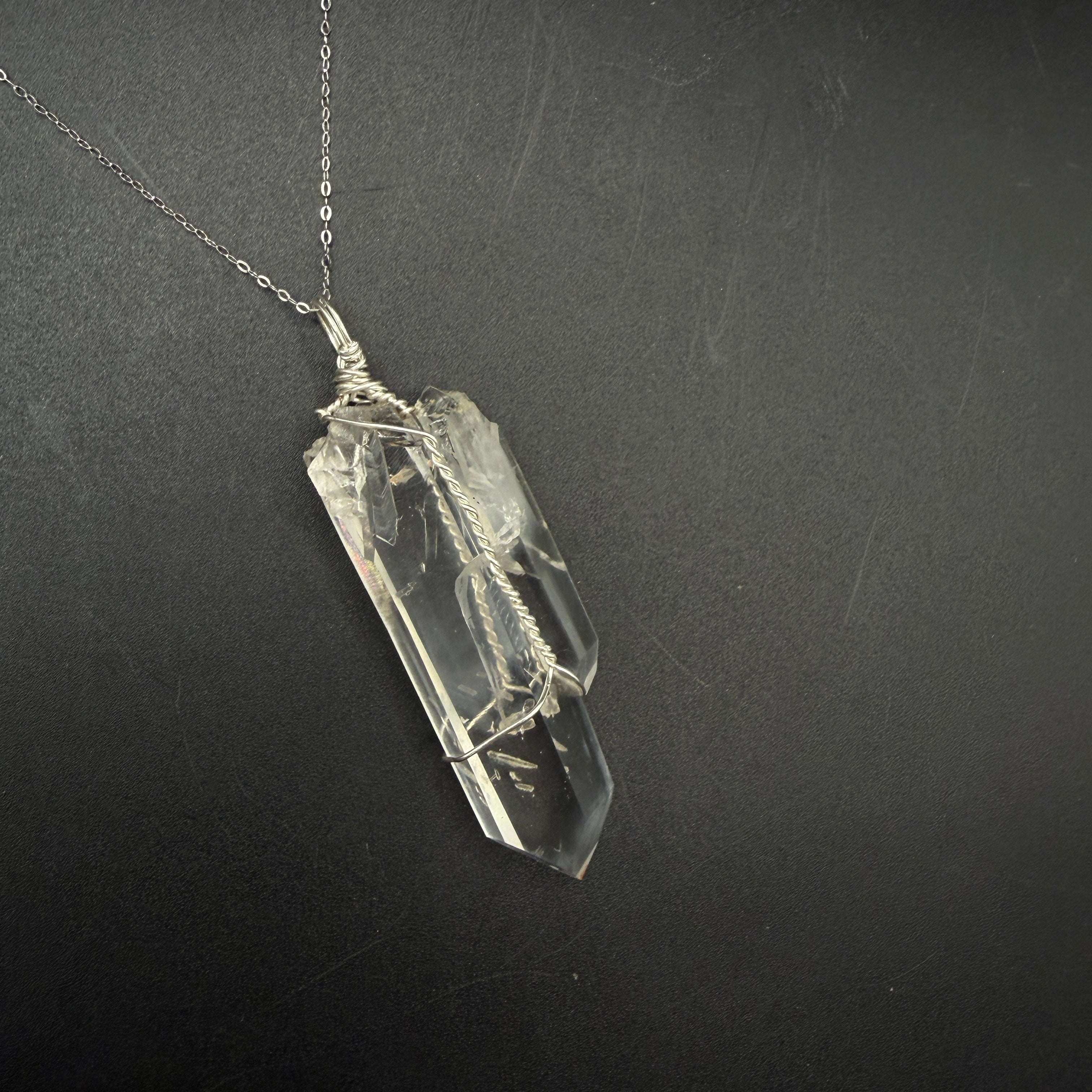 Lemurian Blue Mist Quartz S925 Handmade Necklace
